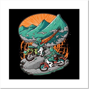 turtle biker artwork Posters and Art